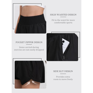 Dugsoy Quick-Dry Running Shorts for Women with Pockets