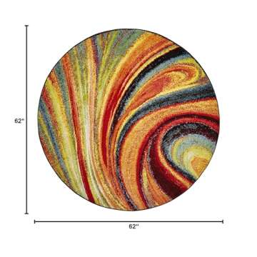 Home Dynamix Adja Modern Area Rug - Colorful 5'2" Round Comfort