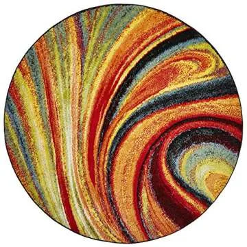 Home Dynamix Adja Modern Area Rug – 5'2" Round Soft Rug