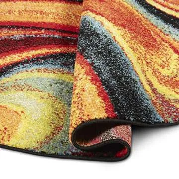Home Dynamix Adja Modern Area Rug – 5'2" Round Soft Rug