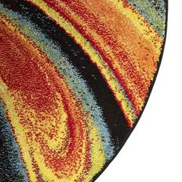 Home Dynamix Adja Modern Area Rug – 5'2" Round Soft Rug