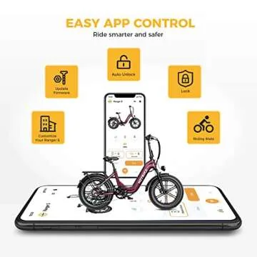 Heybike Ranger S Electric Bike for Adults, Foldable 1400W Peak Motor Ebike, 20" x 4.0" Fat Tire Step-Thru Electric Bicycle, 48V 14.4AH Removable Battery Commuter E Bike, 7-Speed Hydraulic Fork