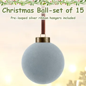 Liliful 15 Pcs Velvet Christmas Balls for Holiday Decor