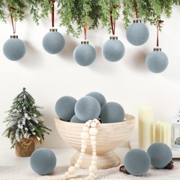 Liliful 15 Pcs Velvet Christmas Balls for Holiday Decor
