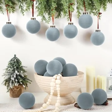 Liliful 15 Pcs Velvet Christmas Balls for Holiday Decor