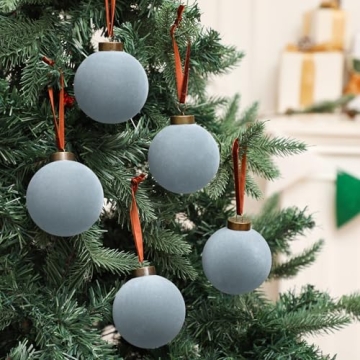 Liliful 15 Pcs Velvet Christmas Balls for Holiday Decor