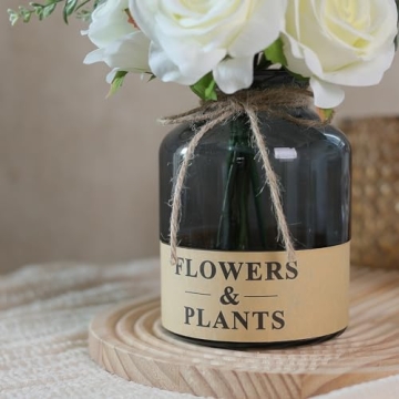 YXZZWL Faux Silk Roses in Vase - Home Decor