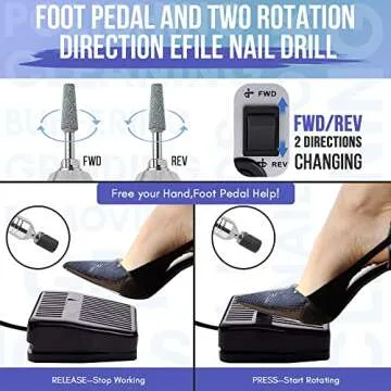 Makartt Nail Drill Electric File for Acrylic Nails 30000RPM