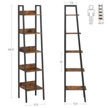 VASAGLE 5-Tier Ladder Shelf for Stylish Storage Solutions