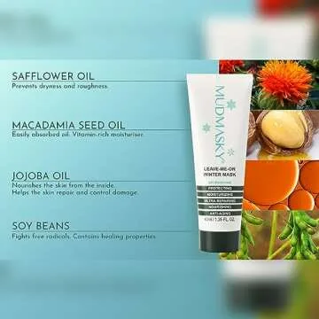 MUDMASKY Leave-Me-On Winter Mask – Face Moisturizer for Dry Skin, Hydrates, Nourishes & Protects – Lavender Scent – 1.35 FL. OZ – Winter Skincare & Intense Repair – Cold Weather Protection