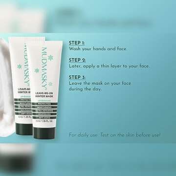 MUDMASKY Leave-Me-On Winter Mask – Face Moisturizer for Dry Skin, Hydrates, Nourishes & Protects – Lavender Scent – 1.35 FL. OZ – Winter Skincare & Intense Repair – Cold Weather Protection