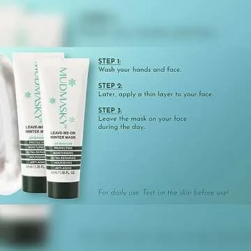 MUDMASKY Leave-Me-On Winter Mask – Face Moisturizer for Dry Skin, Hydrates, Nourishes & Protects – Lavender Scent – 1.35 FL. OZ – Winter Skincare & Intense Repair – Cold Weather Protection