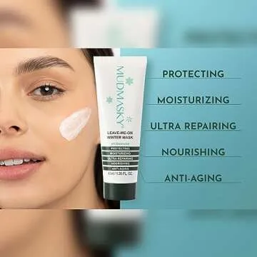 MUDMASKY Leave-Me-On Winter Mask – Face Moisturizer for Dry Skin, Hydrates, Nourishes & Protects – Lavender Scent – 1.35 FL. OZ – Winter Skincare & Intense Repair – Cold Weather Protection