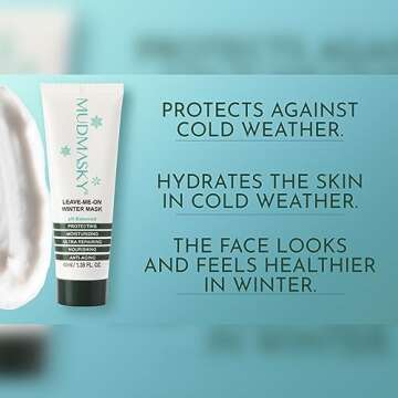 MUDMASKY Leave-Me-On Winter Mask – Face Moisturizer for Dry Skin, Hydrates, Nourishes & Protects – Lavender Scent – 1.35 FL. OZ – Winter Skincare & Intense Repair – Cold Weather Protection
