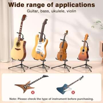 New bee Adjustable & Foldable Guitar Stand for All Instruments
