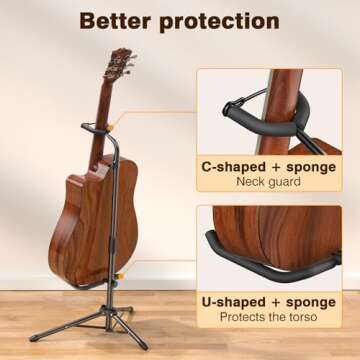 New bee Adjustable & Foldable Guitar Stand for All Instruments