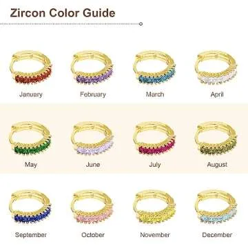 STAYLOVE Small Gold Hoop Earrings for Women 14K Real Gold Plated Mini Cartilage Hypoallergenic Green Cubic Zirconia Birthstone Gold Huggie Earrings for Women (August)