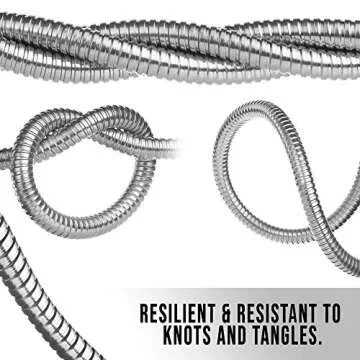 Tardigrade Metal Garden Hose 50 FT, Heavy Duty 304 Stainless Steel Water Hoses, Unmatched Durability, Flexible, No Kink & Tangle, Lightweight, Pet & Rust Proof for Outdoor Lawn Yard