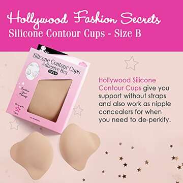 Hollywood Fashion Secrets Silicone Contour Cups, Size A, Versatile Push Up Support & Coverage