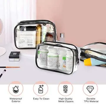 Weewooday Clear Cosmetics Bags for Travel & Organization