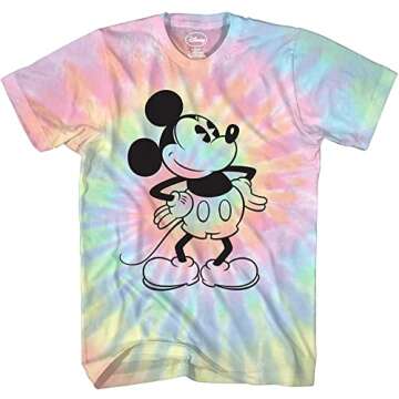 Disney Mickey Mouse Attitude Tie Dye Classic Vintage Tee Shirt for Men