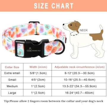 Cute Cotton Heart Dog Collar for Valentine's Day