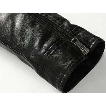 Youhan Men's Casual Zip Up Bomber Faux Leather Jacket