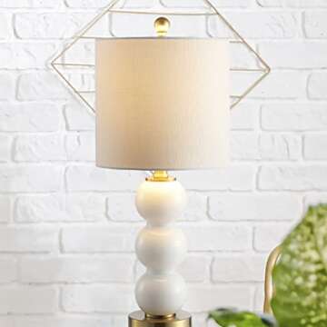 JONATHAN Y 21" Glass/Metal LED Table Lamp for Modern Homes
