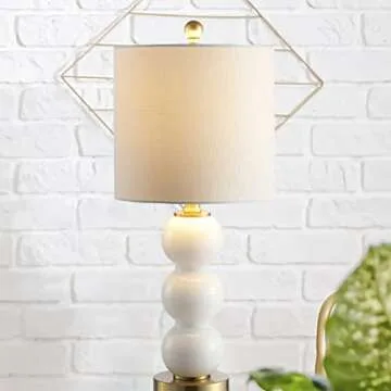 JONATHAN Y 21" Glass/Metal LED Table Lamp for Modern Homes