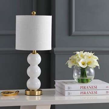 JONATHAN Y 21" Glass/Metal LED Table Lamp for Modern Homes