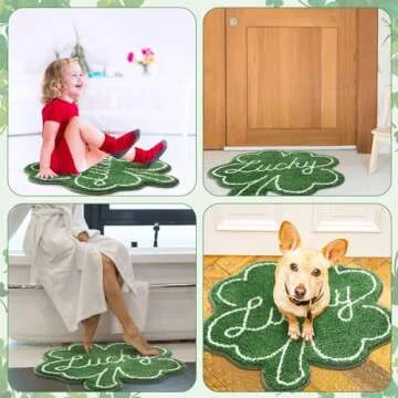 Ceenna Shamrock Doormat for St. Patrick's Day Decor