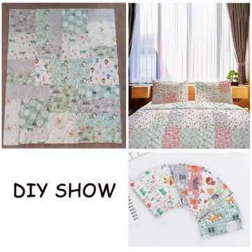 Hanjunzhao Cute Animals Print Quilting Fabric, Pre-Cut Fat Quarters Fabric Bundles for Quilting Sewi...