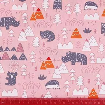 Hanjunzhao Cute Animal Print Quilting Fabric Bundle 18x22