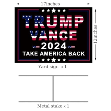 Trump Vance 2024 Outdoor Yard Sign - Take America Back