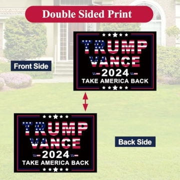 Trump Vance 2024 Outdoor Yard Sign - Take America Back