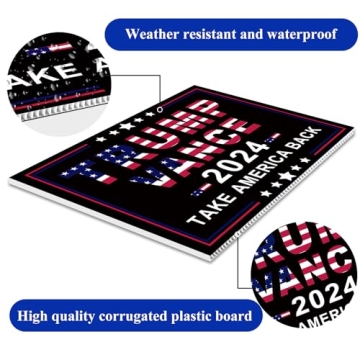 Trump Vance 2024 Outdoor Yard Sign - Take America Back