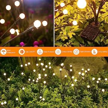 ASMAD Solar Garden Lights 2-Pack with Firefly Effect