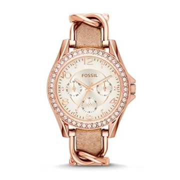 Fossil Women's Riley Quartz Multifunction Watch with Leather Strap