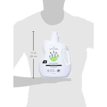 ATTITUDE Liquid Laundry Detergent, EWG Verified Laundry Soap, HE Compatible, Vegan and Plant Based Products, Cruelty-Free, Unscented, 40 Loads, 67.6 Fl Oz
