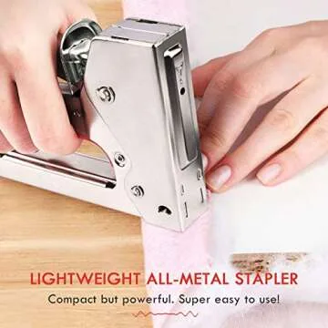NEU MASTER Staple Gun, Light Duty Stapler Kit Come with 1600 pcs 5/16,3/8 inch JT21 Staple Strip, All Steel Tacker for General Repairs, Crafts, Upholstery, Decorating