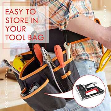 NEU MASTER Staple Gun, Light Duty Stapler Kit Come with 1600 pcs 5/16,3/8 inch JT21 Staple Strip, All Steel Tacker for General Repairs, Crafts, Upholstery, Decorating