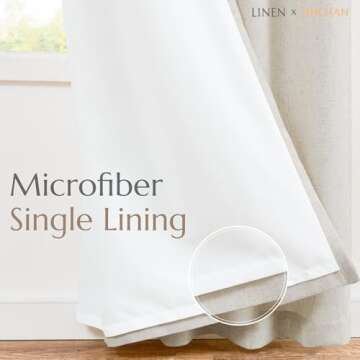 Jinchan Linen Beige Curtains: Elegant Light Filtering Drapes 96in