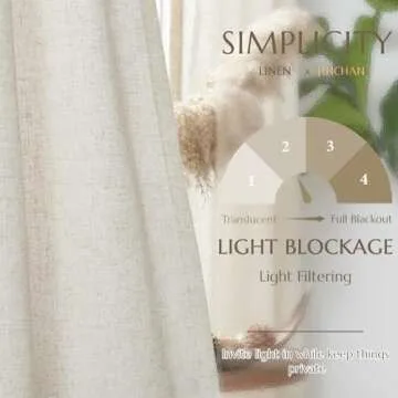 Jinchan Linen Beige Curtains for Modern Home Decor