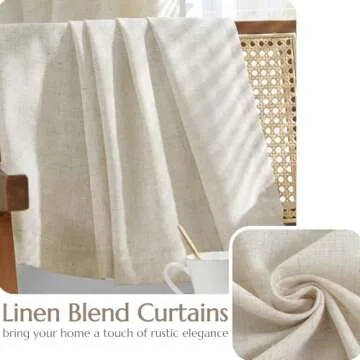 Jinchan Linen Beige Curtains for Modern Home Decor