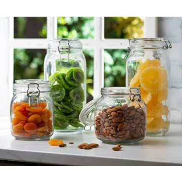 Stylish Airtight Glass Food Storage Jars Set - 4 Piece