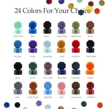 TRINIDa Wax Seal Kit, Wax Seal Stamp Kit with 24 Colors 624 Pcs Wax Seal Beads, Sealing Wax Warmer, Envelopes, Candles, Wax Stamp, Metallic Pen for Gift and Decoration