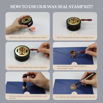 TRINIDa Wax Seal Kit, Wax Seal Stamp Kit with 24 Colors 624 Pcs Wax Seal Beads, Sealing Wax Warmer, Envelopes, Candles, Wax Stamp, Metallic Pen for Gift and Decoration