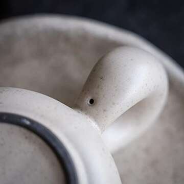 Uaral Cermic Small Coffee Mugs 10 Ounce Cappuccino Mugs Handmade Mug Set with One-finger Handle for Mocca,Latte,Cereal,Yogurt and Beverage,Set of 2(Cream)