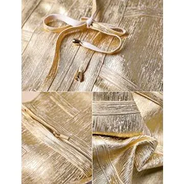 Meilun Women's Stylish Bandage Bodycon Dress - Gold