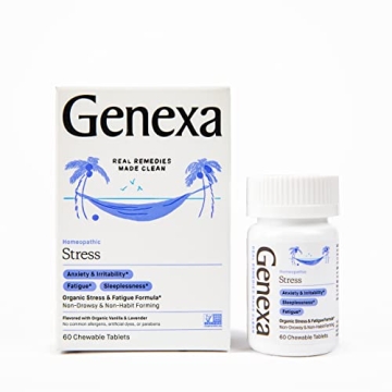 Genexa Stress Tablets | Natural Anxiety Relief & Relaxation | 60 Chewable Tablets